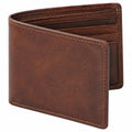 Portefeuille pliant 11.5 x 9.5 cm en cuir marron à compartiments pour cartes