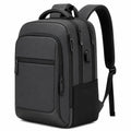 Sac à dos 45 x 30 x 15 cm en tissu synthétique noir avec compartiments zippés et port USB