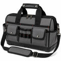Sac à outils 42 cm en polyester gris et noir avec bandoulière réglable