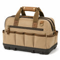 Sac de voyage 43 x 23 x 30 cm en toile beige/marron à compartiments zippés