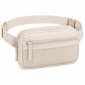 Sac banane 20 x 5 x 13 cm textile beige à ceinture réglable avec poches zippées