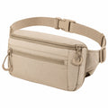 Sac banane 22 x 14 x 7 cm en polyester beige pour rangement quotidien à ceinture réglable