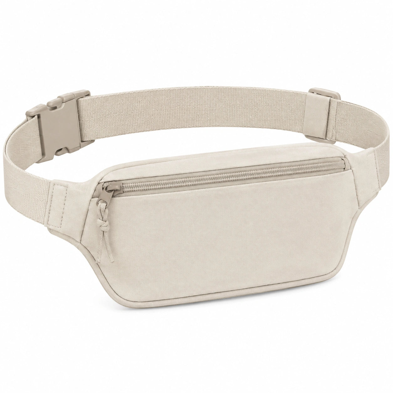 Sac banane 23 x 14 x 5 cm en textile beige à sangle réglable