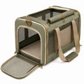 Sac de transport pour animaux 45 x 28 x 28 cm en tissu vert kaki avec maille respirante pliable
